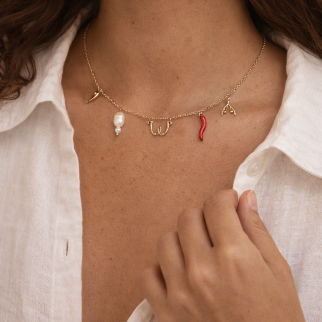 Collier doré avec charms Womanizer Charm Necklace