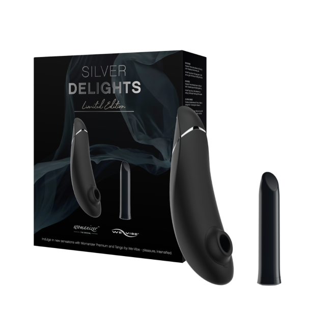 Silver Delights Collection Black We-Vibe x Womanizer pleasure set